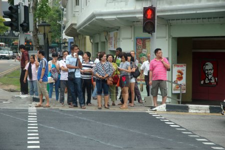 Photo for People walking on Rochor road in Singapore - Royalty Free Image