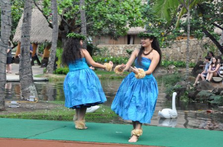 Photo for People performing Hawaiian Dance - Royalty Free Image