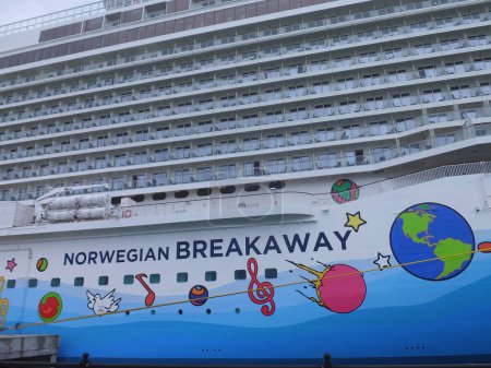 Photo for Norwegian Breakaway Cruise Ship, colorful picture - Royalty Free Image