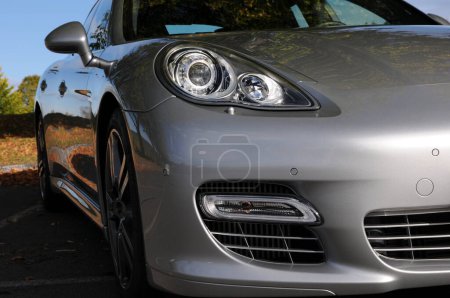 Photo for Porsche Panamera GT silver car, auto show concept - Royalty Free Image