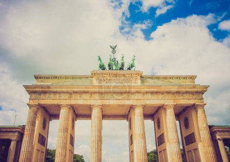 Photo for Retro look Brandenburger Tor Berlin - Royalty Free Image
