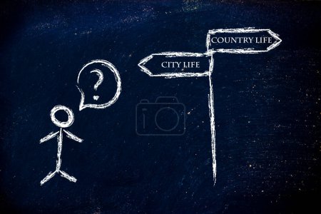 Photo for Choices: city or country life, which is best? - Royalty Free Image