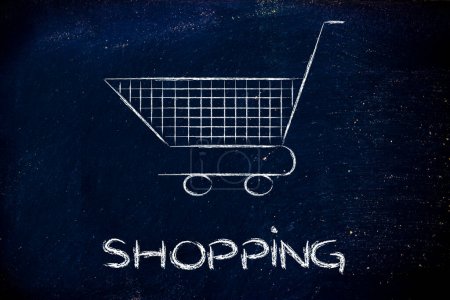 Photo for Shopping cart, symbol of marketing techniques and strategy - Royalty Free Image