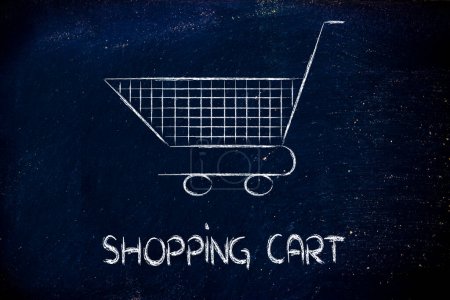 Photo for Shopping cart, symbol of marketing techniques and strategy - Royalty Free Image