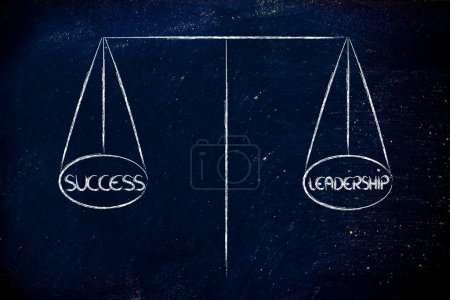Foto de Balance medir el éxito y el liderazgo, fondo concepto de negocio - Imagen libre de derechos