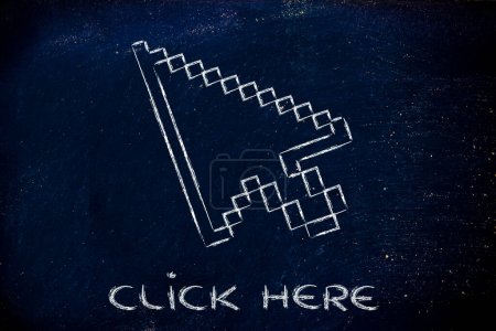 Photo for Old school design of pixelated cursor - Royalty Free Image