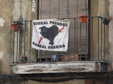 Foto de Bandera del preso político vasco - Imagen libre de derechos