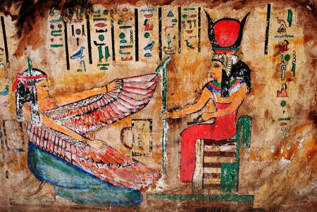 Téléchargez les photos : Peinture murale égyptienne vue rapprochée - en image libre de droit