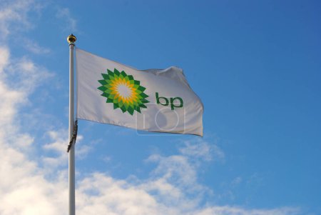 Photo for British petroleum flag on sky background - Royalty Free Image