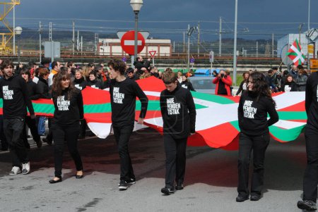 Photo for Basque protesters on demonstration in Spain - Royalty Free Image