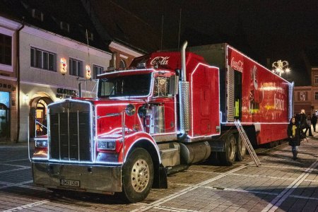 Photo for Red Coca-Cola truck - Royalty Free Image