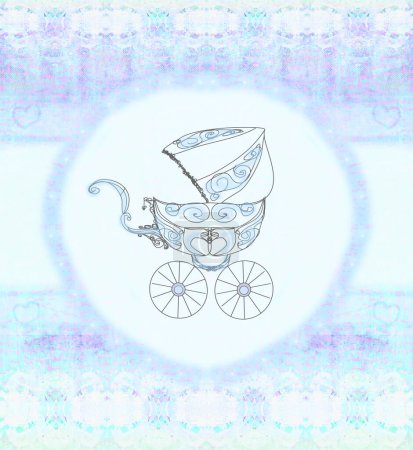 Photo for Baby boy arrival announcement , illustration picture - Royalty Free Image