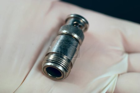 Photo for Telecommunication connector close-up view - Royalty Free Image