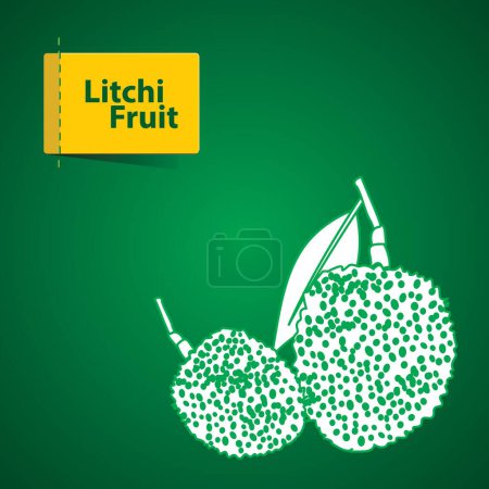 Foto de Ilustración de frutas, icono blanco sobre fondo verde - Imagen libre de derechos