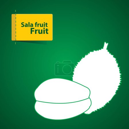 Photo for Sala fruits Illustration, white icon on green background - Royalty Free Image