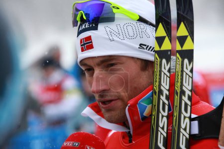 Photo for Petter Northug man portrait   on background, close up - Royalty Free Image