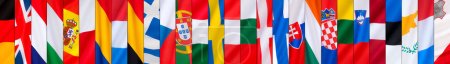 Photo for The 28 Flags of the European Union - Page header - Royalty Free Image