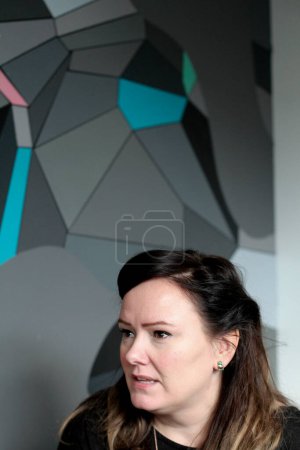 Photo for Trine Lise Olsen woman  portrait  on background, close up - Royalty Free Image