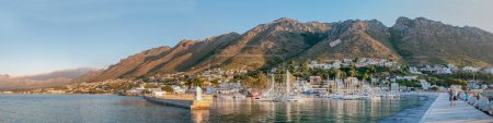 Photo for Panorama of Gordons Bay harbor and Hottentots-Holland Mountains - Royalty Free Image