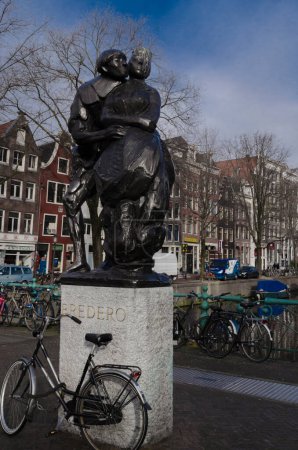 Photo for Bredero sculpture in the amsterdam - Royalty Free Image
