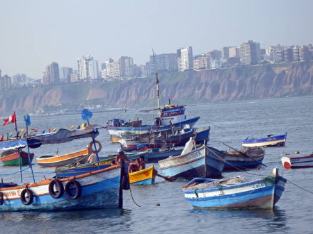 Photo for Fishing boats in Chorrillos - Royalty Free Image