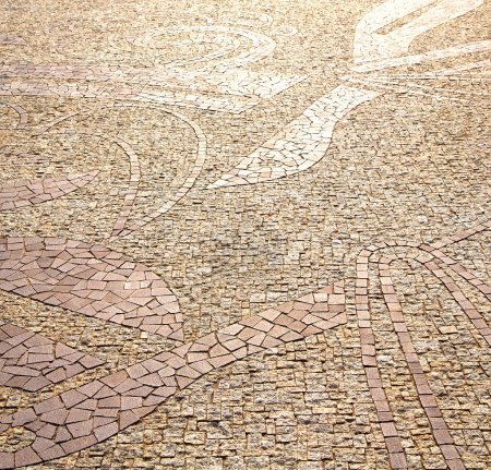 Foto de "pared milan en el fondo abstracto mosaico de piedra
" - Imagen libre de derechos