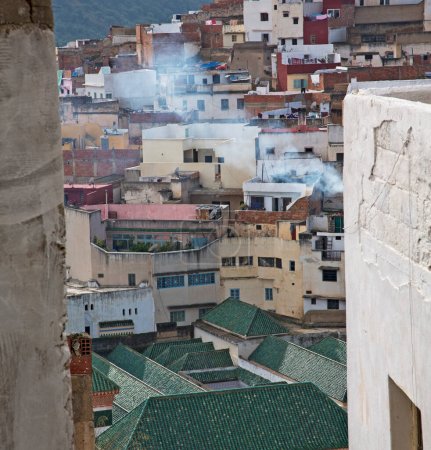 Foto de Construcciones desde lo alto en el pueblo de morocco, África - Imagen libre de derechos