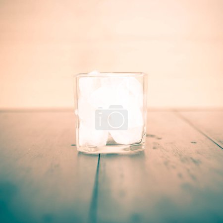 Photo for Ice in glass of water, close up - Royalty Free Image