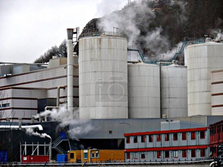 Photo for Norske Skog Saugbrug's paper mill in Halden, Norway - Royalty Free Image