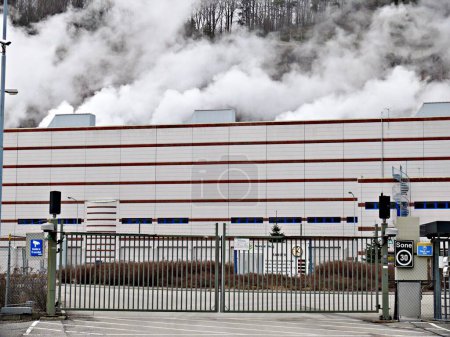 Photo for Norske Skog Saugbrug's paper mill in Halden, Norway - Royalty Free Image