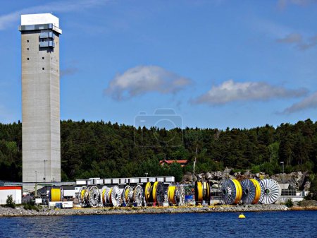 Foto de La fábrica de cables Nexans en Halden, Noruega - Imagen libre de derechos