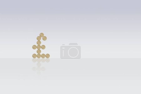 Foto de Señal de Libra hecha de monedas de una libra - Imagen libre de derechos