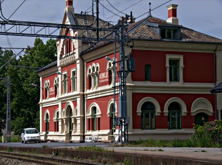 Photo for Kornsj railway station in Halden, Norway - Royalty Free Image