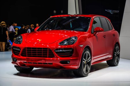 Photo for "MOSCOW, RUSSIA - AUG 2012: PORSCHE CAYENNE GTS 2 GENERATION presented as world premier" - Royalty Free Image