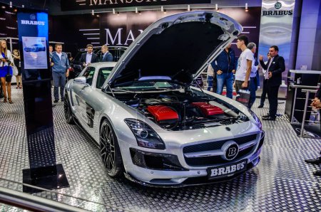 Photo for "MOSCOW, RUSSIA - AUG 2012: MERCEDES-BENZ SLS AMG ROADSTER BRABUS" - Royalty Free Image