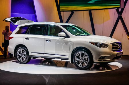 Photo for "MOSCOW, RUSSIA - AUG 2012: INFINITI QX60 presented as world premiere at the 16th MIAS Moscow International Automobile Salon on August 30, 2012 in Moscow, Russia" - Royalty Free Image