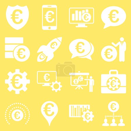 Foto de Iconos de negocio y herramientas de servicios bancarios en euros - Imagen libre de derechos