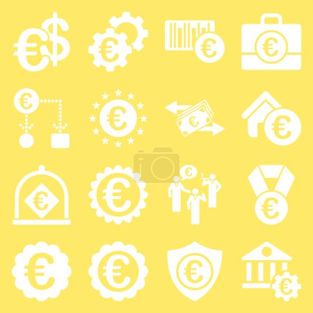 Foto de Iconos de negocio y herramientas de servicios bancarios en euros - Imagen libre de derechos