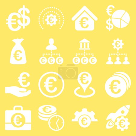 Photo for Euro banking business and service tools icons - Royalty Free Image
