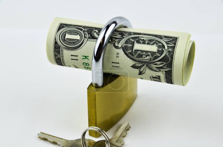 Photo for US dollars with padlock - Royalty Free Image