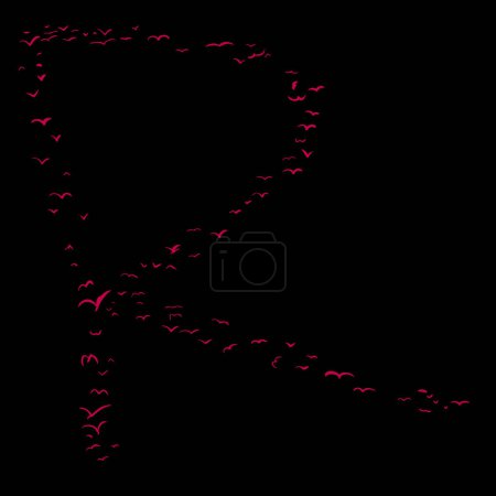 Téléchargez les photos : Formation des oiseaux en lettre R - en image libre de droit