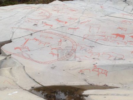 Téléchargez les photos : Sculptures rupestres préhistoriques à Alta, Norvège - en image libre de droit