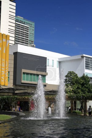 Photo for Bonifacio Global City with fountains - Royalty Free Image