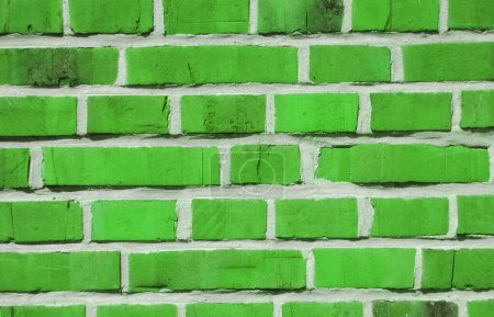 Foto de Fondo de pared de ladrillo verde, primer plano - Imagen libre de derechos