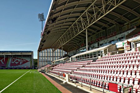 Photo for Empty Fredrikstad stadium in Norway - Royalty Free Image
