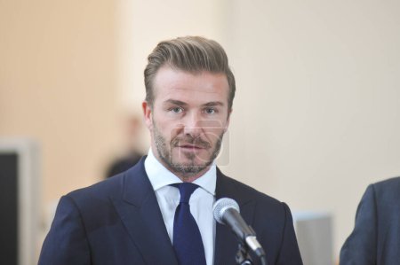 Foto de Estados Unidos, Nueva York: David Beckham pide a los líderes mundiales que se centren en mejorar la vida de los niños en Nueva York el 24 de septiembre de 2015. - Imagen libre de derechos