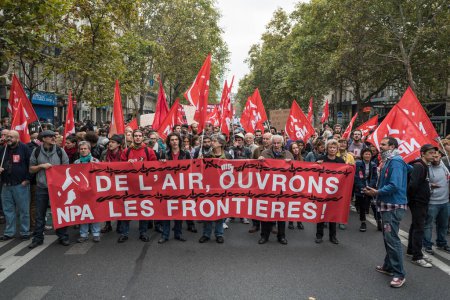 Photo for France, Paris: A demonstration in solidarity with refugees and migrants took place on September 4, 2015 in Paris - Royalty Free Image