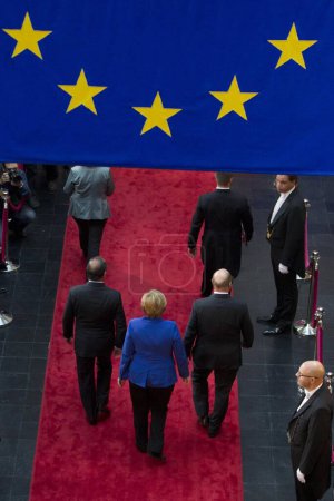 Foto de FRANCIA, Estrasburgo: Parlamento Europeo el 7 de octubre de 2015 en Estrasburgo, este de Francia. - Imagen libre de derechos
