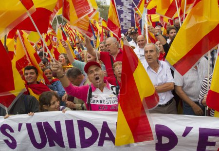 Foto de Manifestación de protesta en Barcelona, España - Imagen libre de derechos