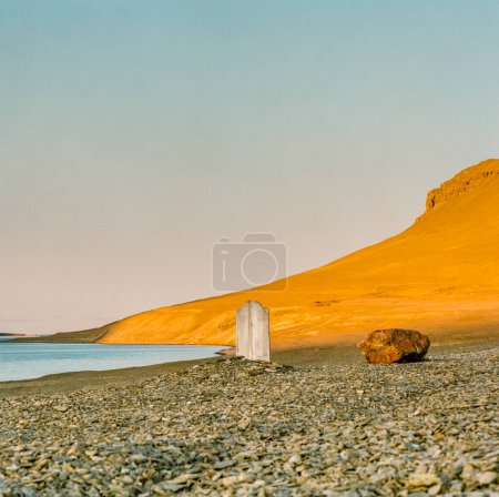 Photo for Lone, wooden grave marker, Arctic - Royalty Free Image